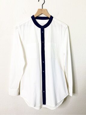 Equipment Femme Menswear Inspired Cotton Button Down Blouse Womens Size M
